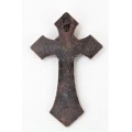 7007COP-PUR PURPLE CRYSTAL / COPPER WALL CROSS / W STA